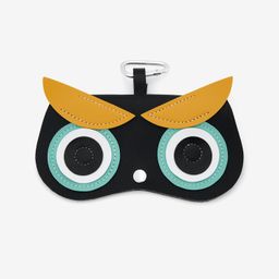 Black Yellow Owl Shape Eyeglasses Bag With Hook3