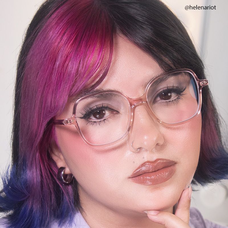 Pink Lenzie Square Frame Eyeglasses | ZEELOOL UK4