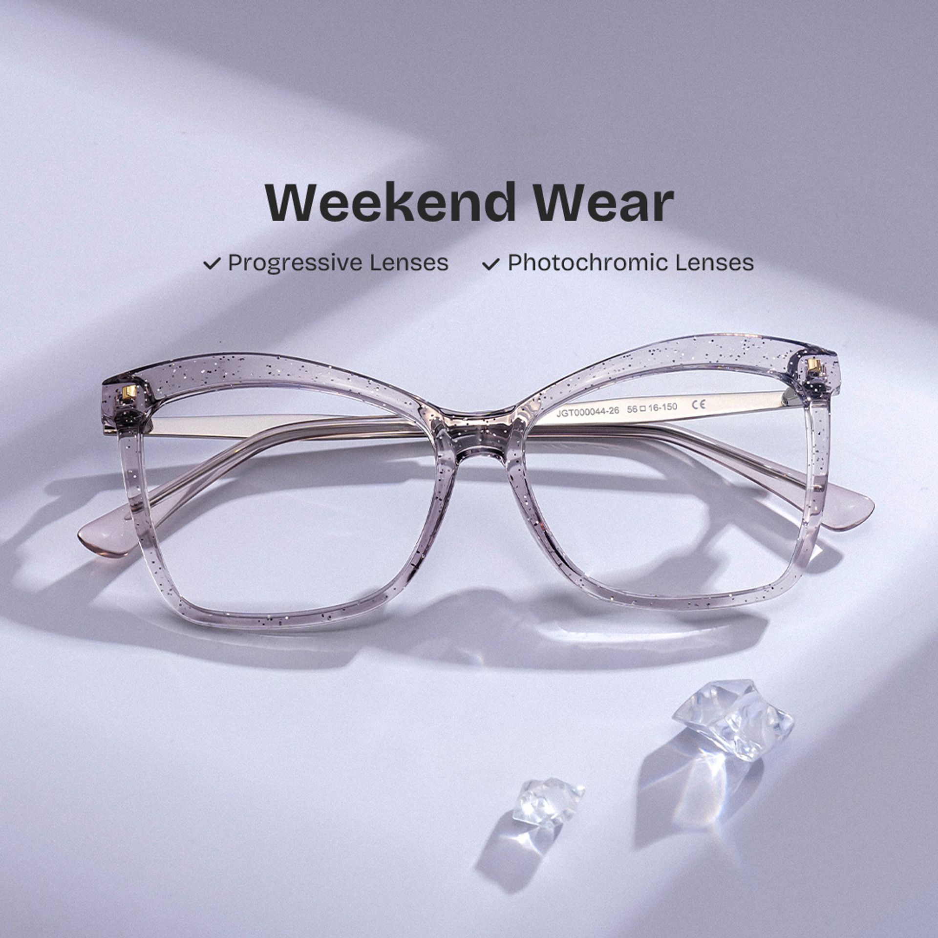 Smoke Color Eyeglasses for Isaebella Frame Glasses | ZEELOOL UK0
