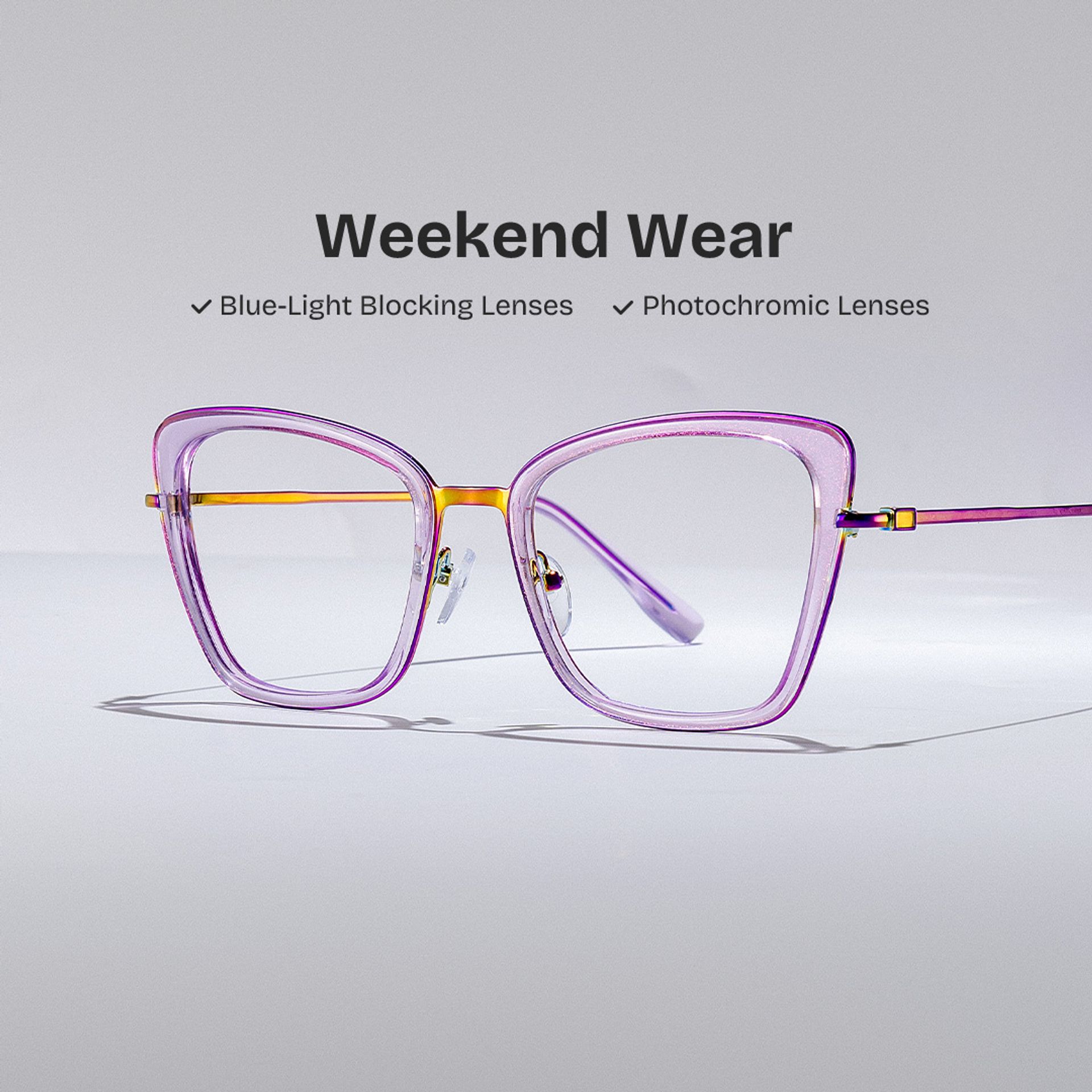 Rosalie Butterfly Purple Color Frame Glasses for Women | ZEELOOL UK0