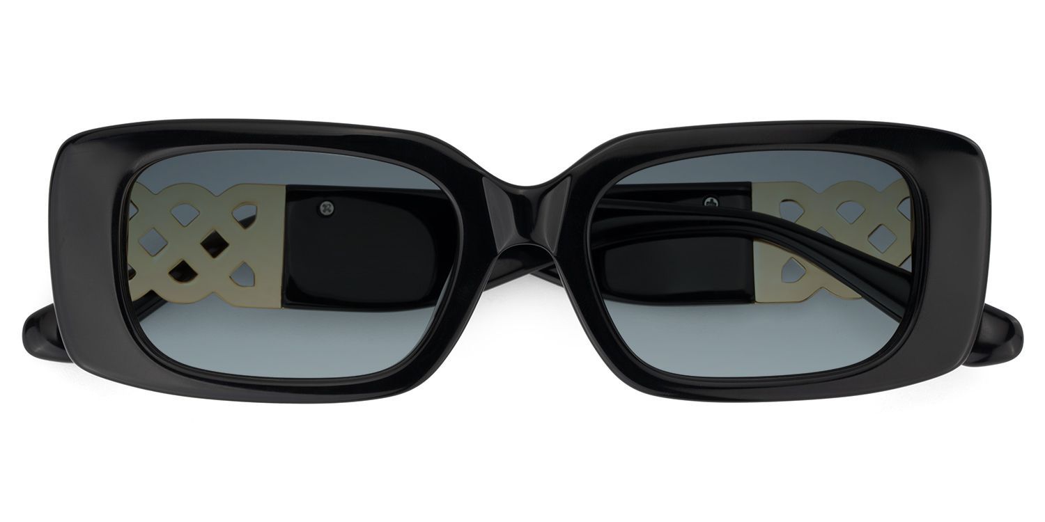 Jonas Rectangle Black Color Frame Glasses for Women | Zeelool0
