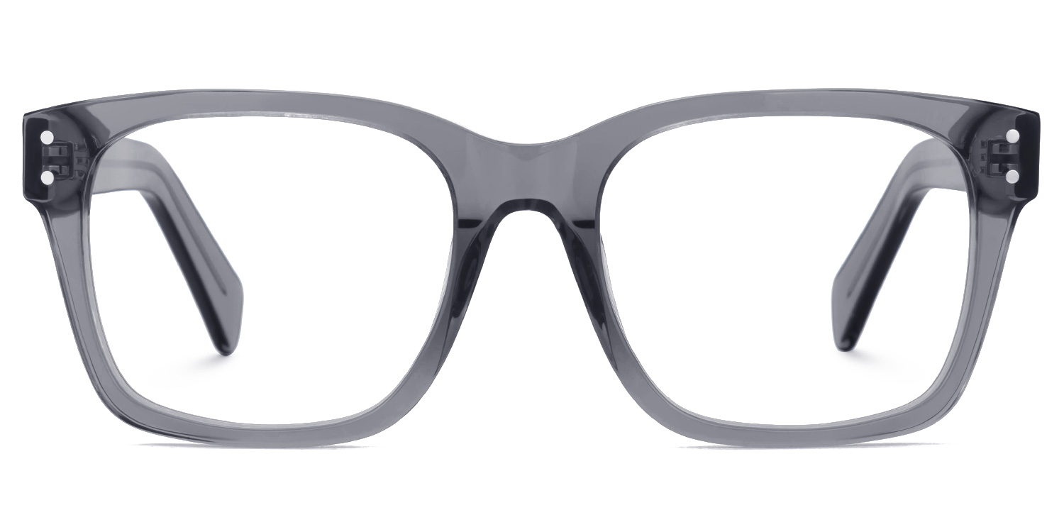 Fussell Square Gray Full-Frame Glasses | ZEELOOL UK0