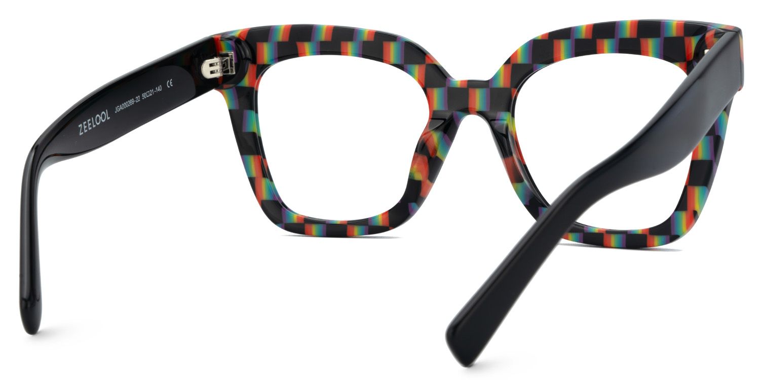 Malcolm Large Square Nerdy Glasses with Pure Black Arms4