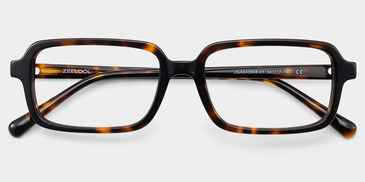 Danielle Matte Brown Tortoise Rectangle Glasses | ZEELOOL1