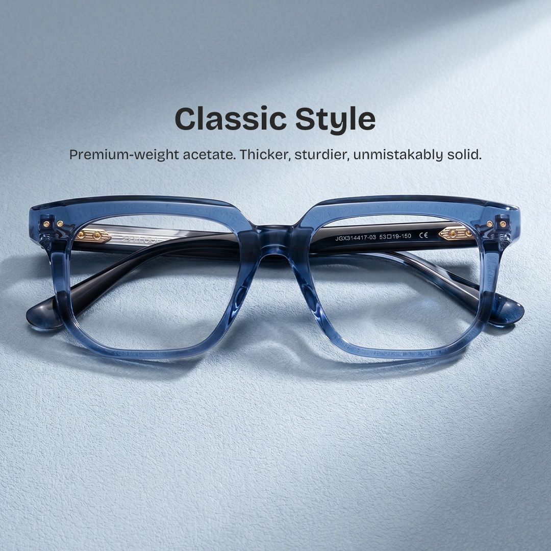 Michael Blue Square Glasses for Men | ZEELOOL0