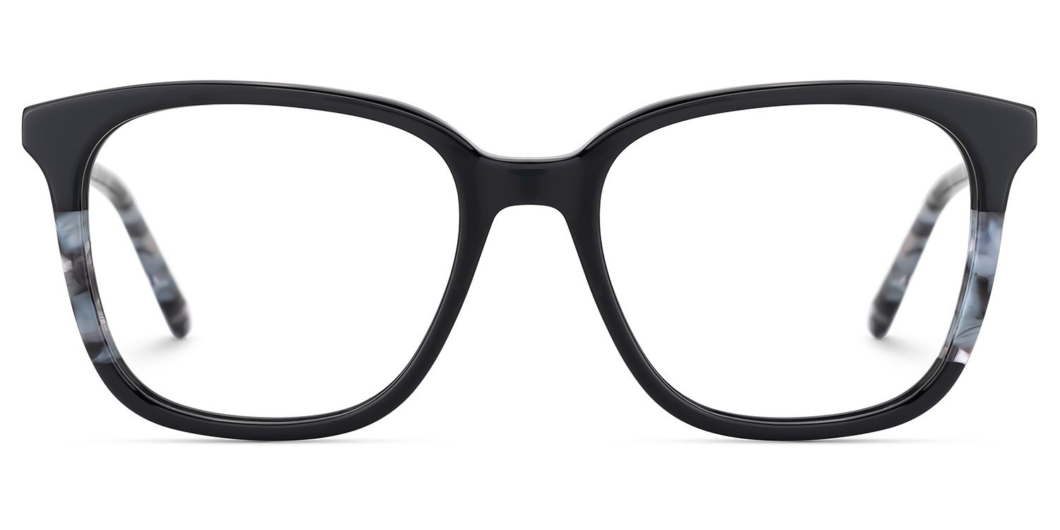 Finnley Acetate Black Frame Glasses with Square Shape | ZEELOOL UK1