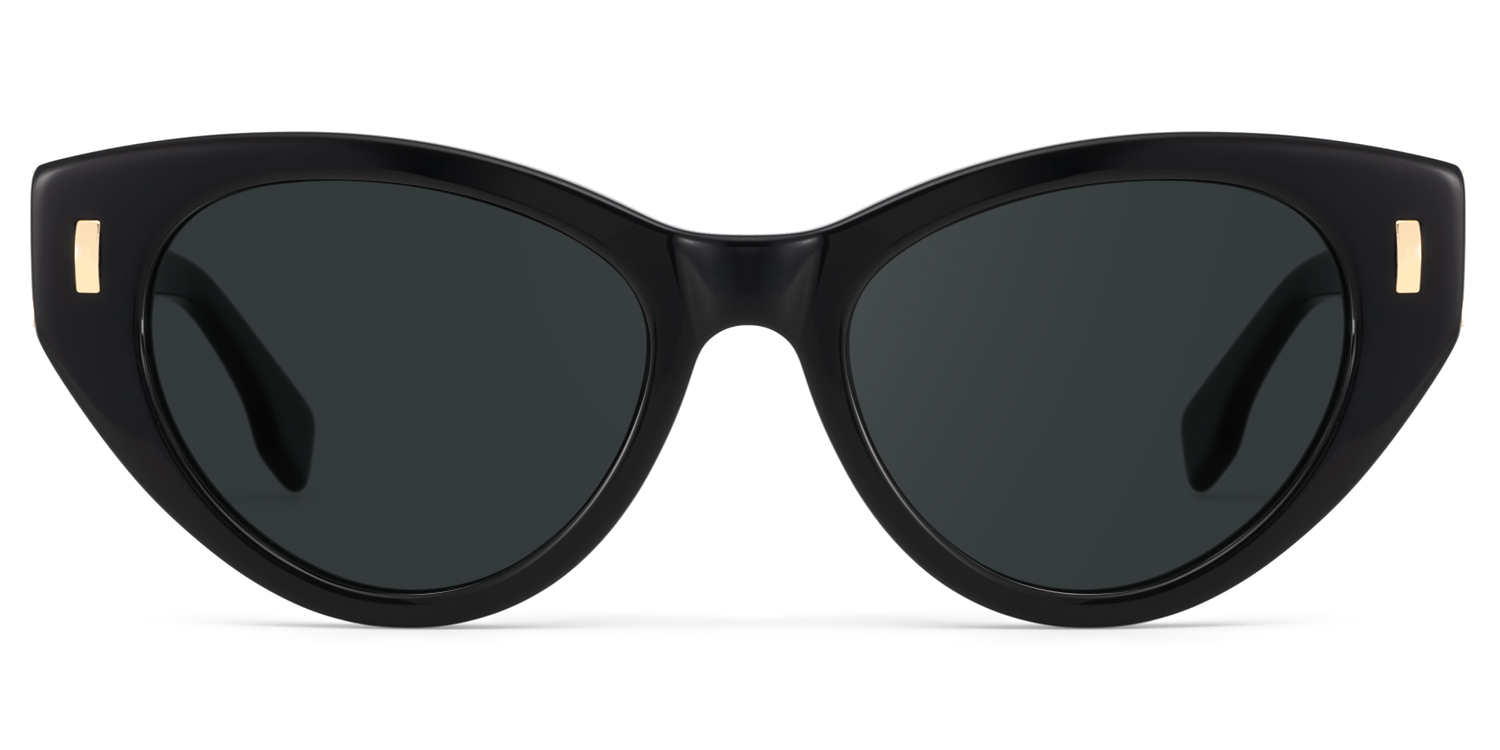 Azura Black Cat Eye Polarized Sunglasses0