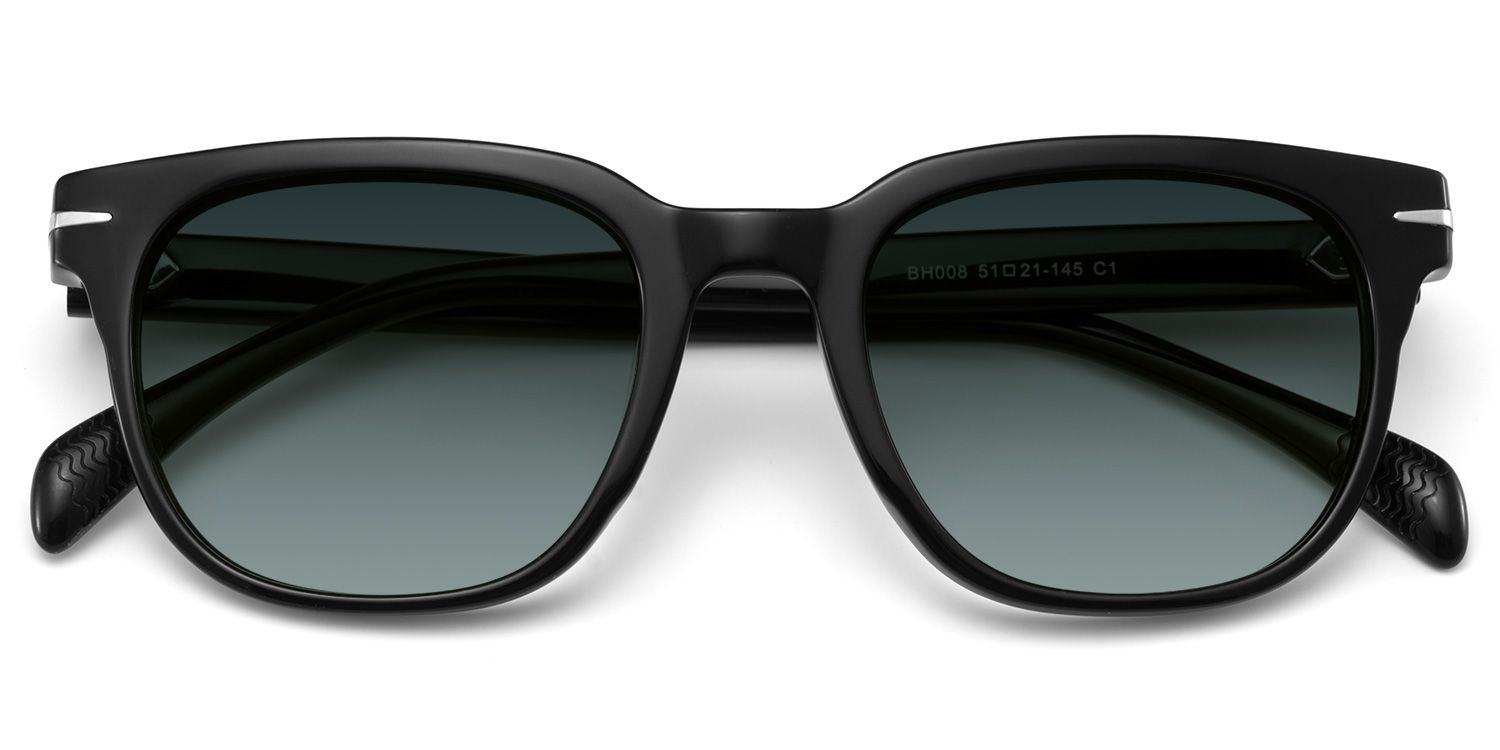 Rocco Rectangle Black Sunglasses for Women & Men | ZEELOOL UK1