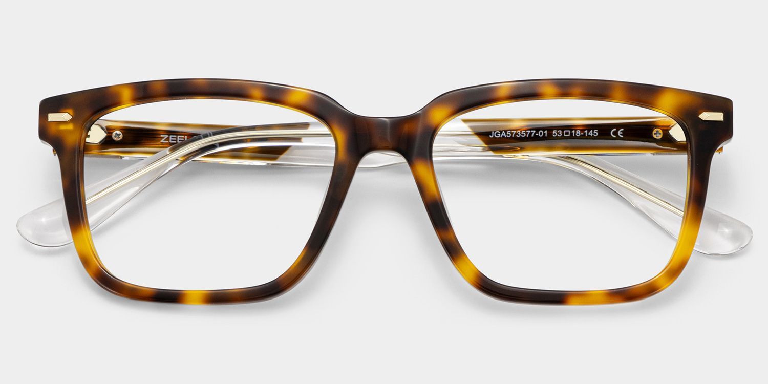 George Tortoise Rectangle Glasses for Men | ZEELOOL2
