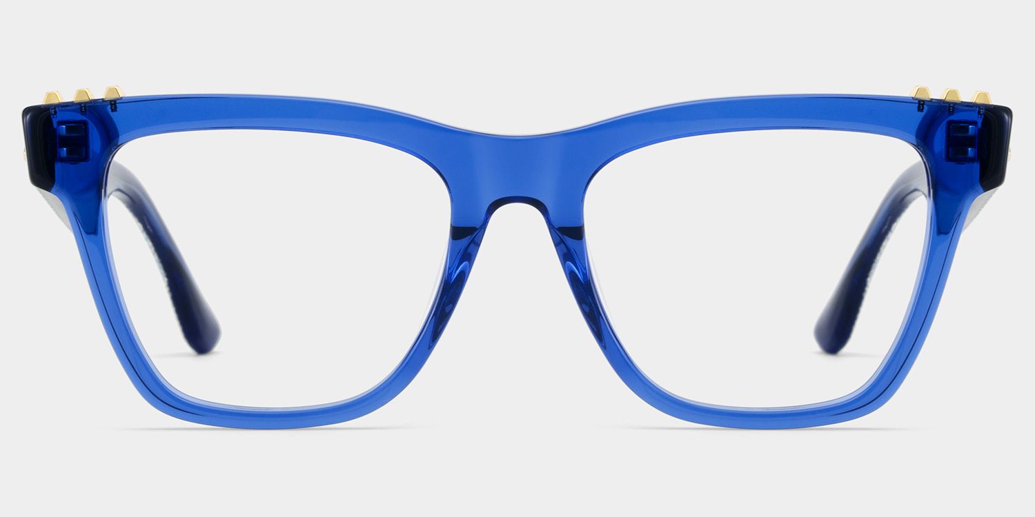 Soren Square Blue Frame Eyeglasses for Woman| ZEELOOL UK1