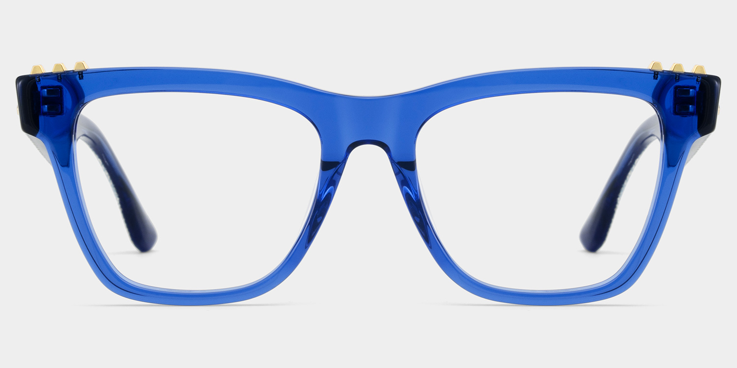 Soren Square Blue Frame Eyeglasses for Woman| ZEELOOL UK1