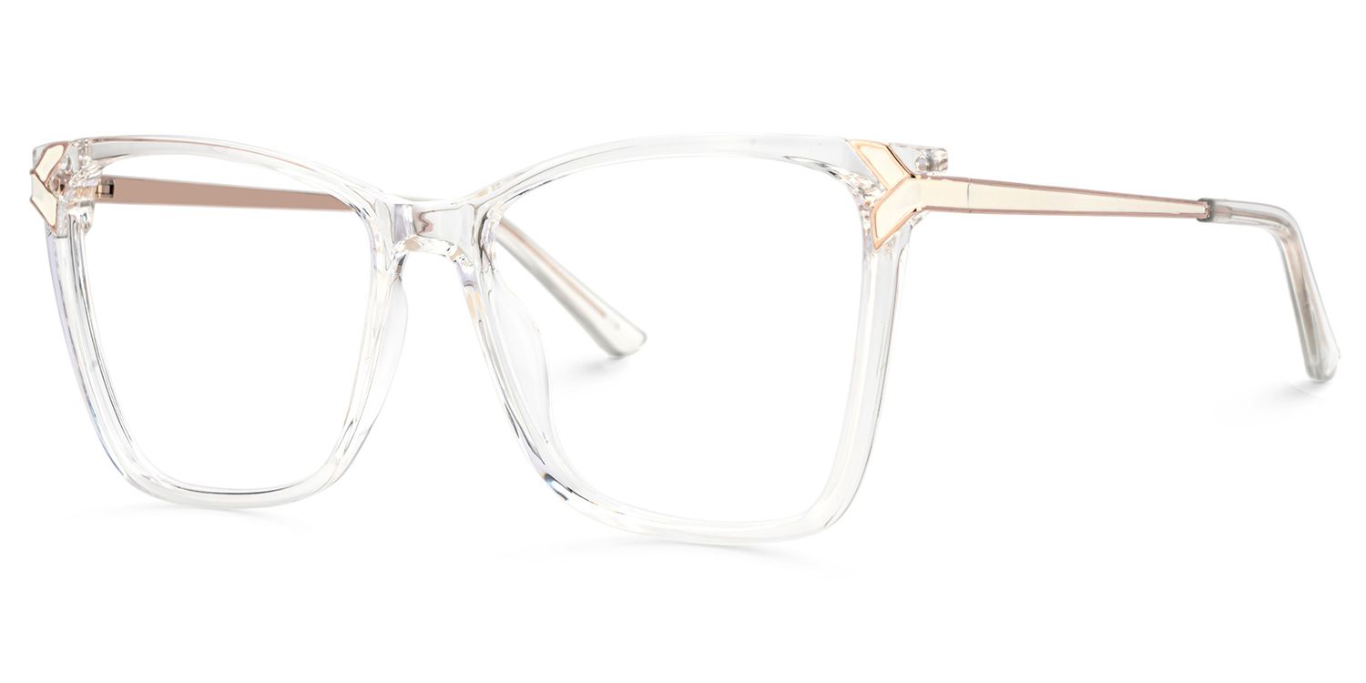 Tricee Square Clear Glasses With Gold Arms For Women | Zeelool2