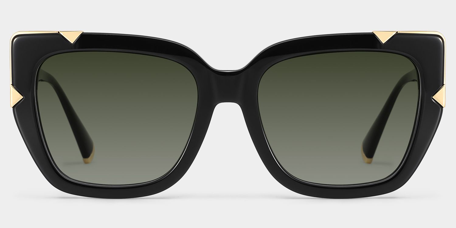 Grace Cat Eye Black Gold Sunglasses for Women & Men | ZEELOOL UK1
