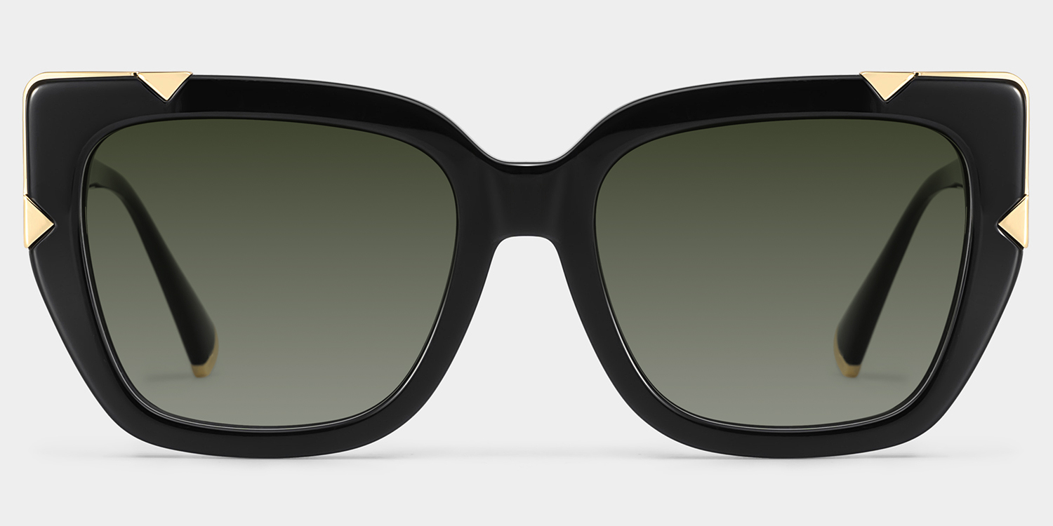 Refined black cat-eyes with a timeless elegance.
