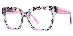 Yaniska Pink Leopard Square Glasses3