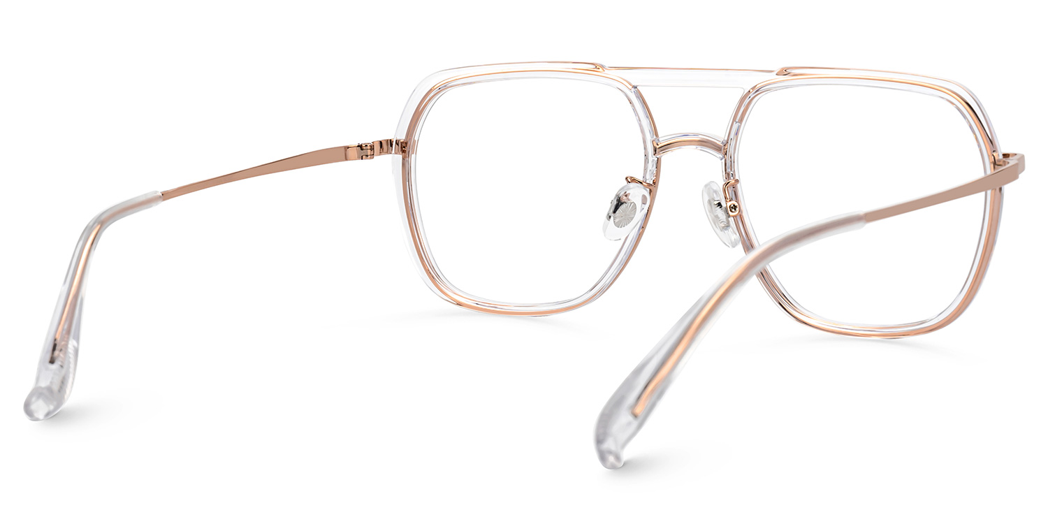 Clear Vergie Aviator Frame Eyeglasses | ZEELOOL UK3
