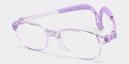 Bright Rectangle Clear Purple Glasses1