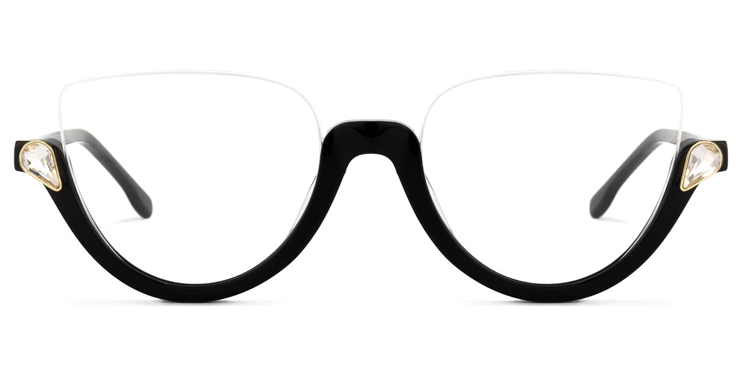 Felicia Cat Eye Black Glasses0