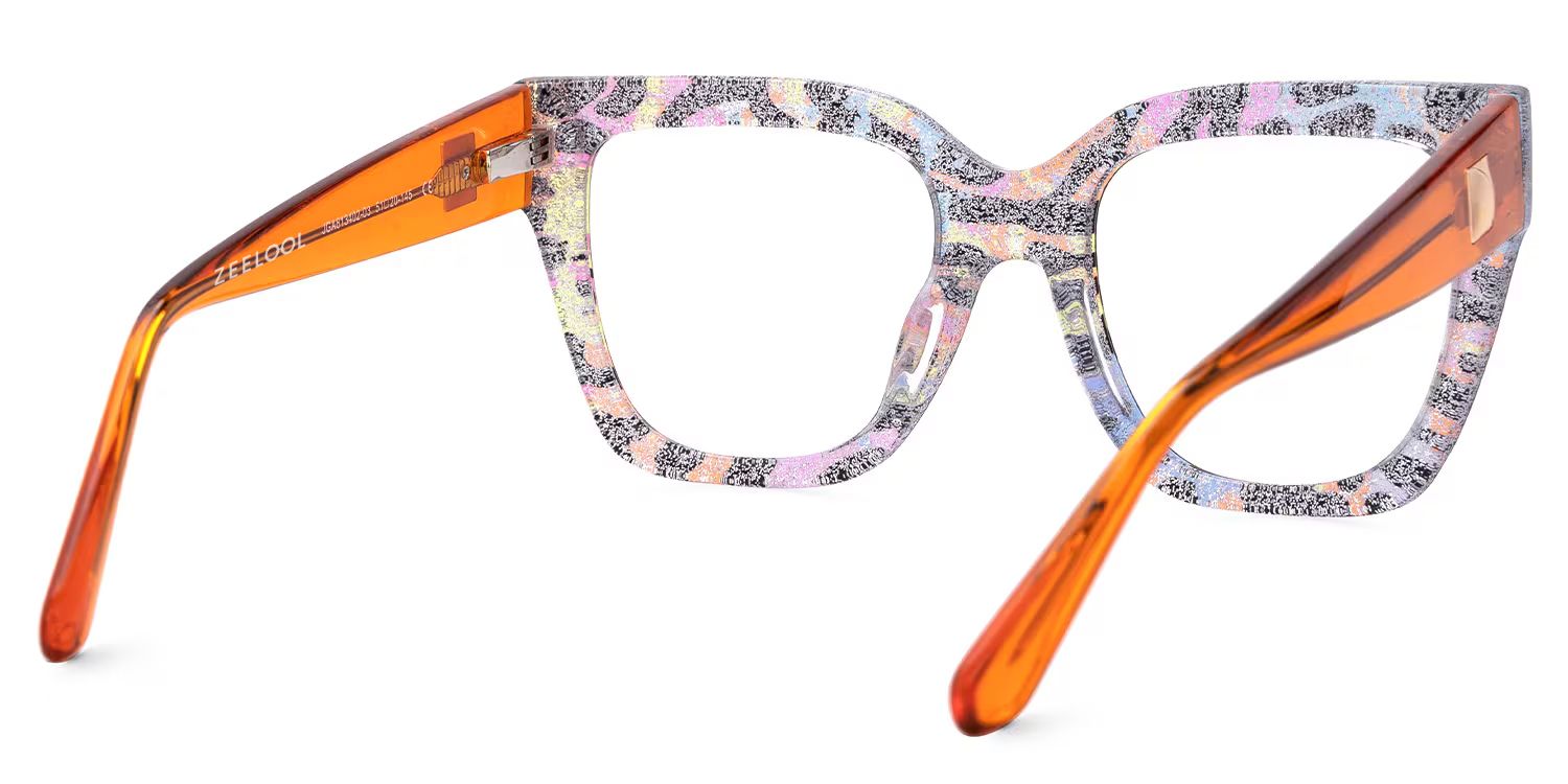 Ruby Leopard Print Fashion Square Frame Glasses | ZEELOOL4