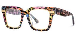 Taylor Leopard Print Square Glasses1