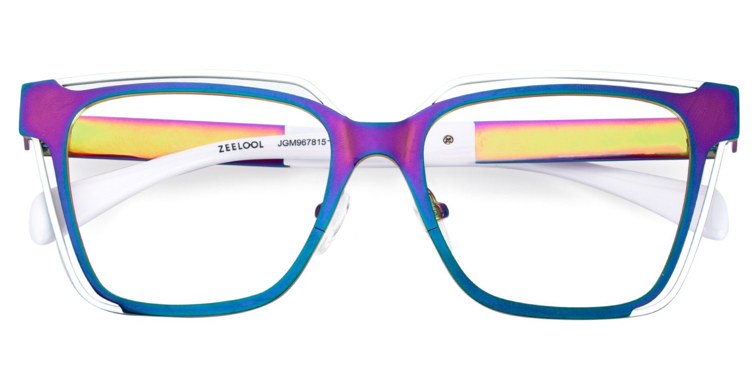 Designer Square Frame Glasses With Metal Material | ZEELOOL UK2