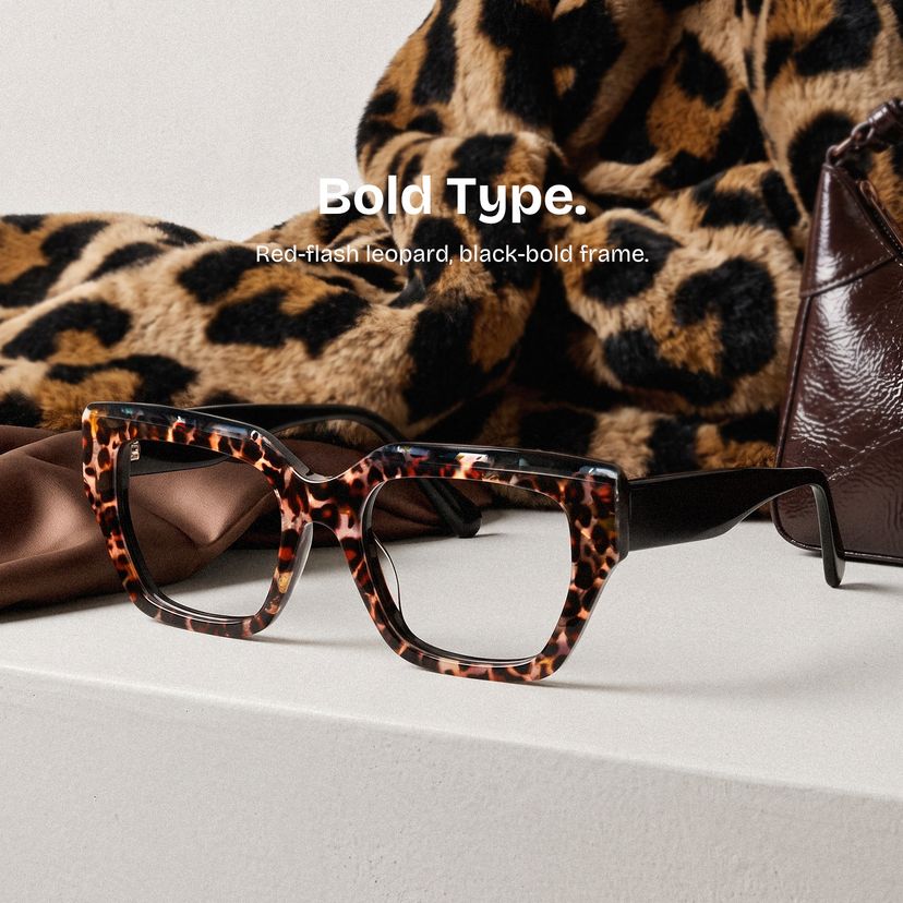 Sequoia Leopard print Rectangle Glasses