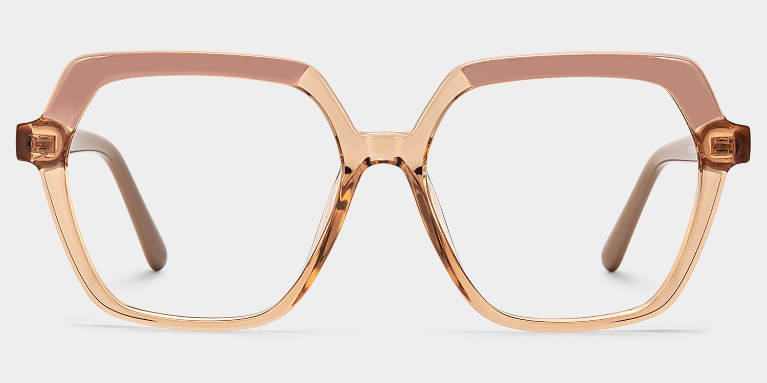 Norah Geometric Beige EyeGlasses and Glasses Frames0