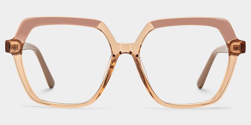 Norah Beige Geometric Glasses