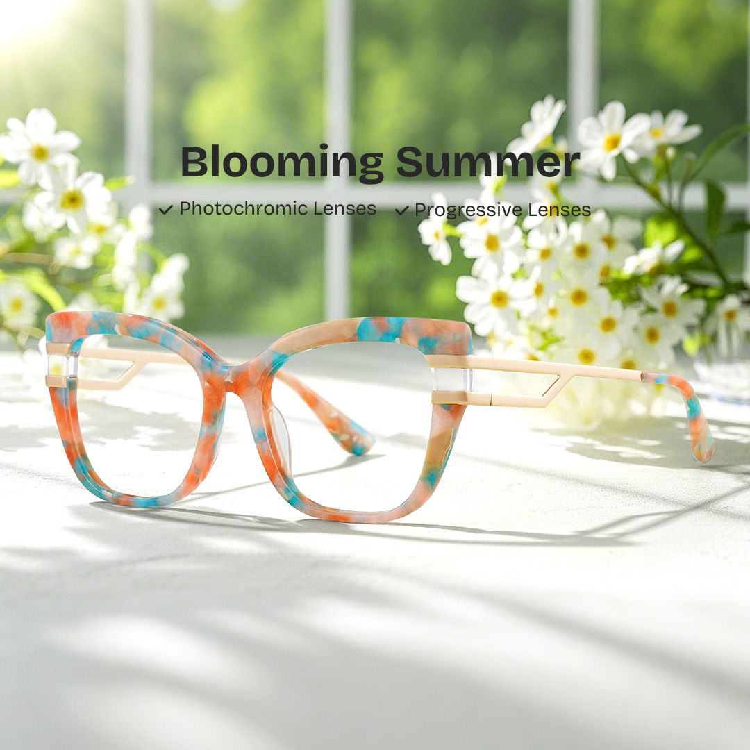Kieran Eyeglasses in Rectangle Multicolor Frame | Zeelool0