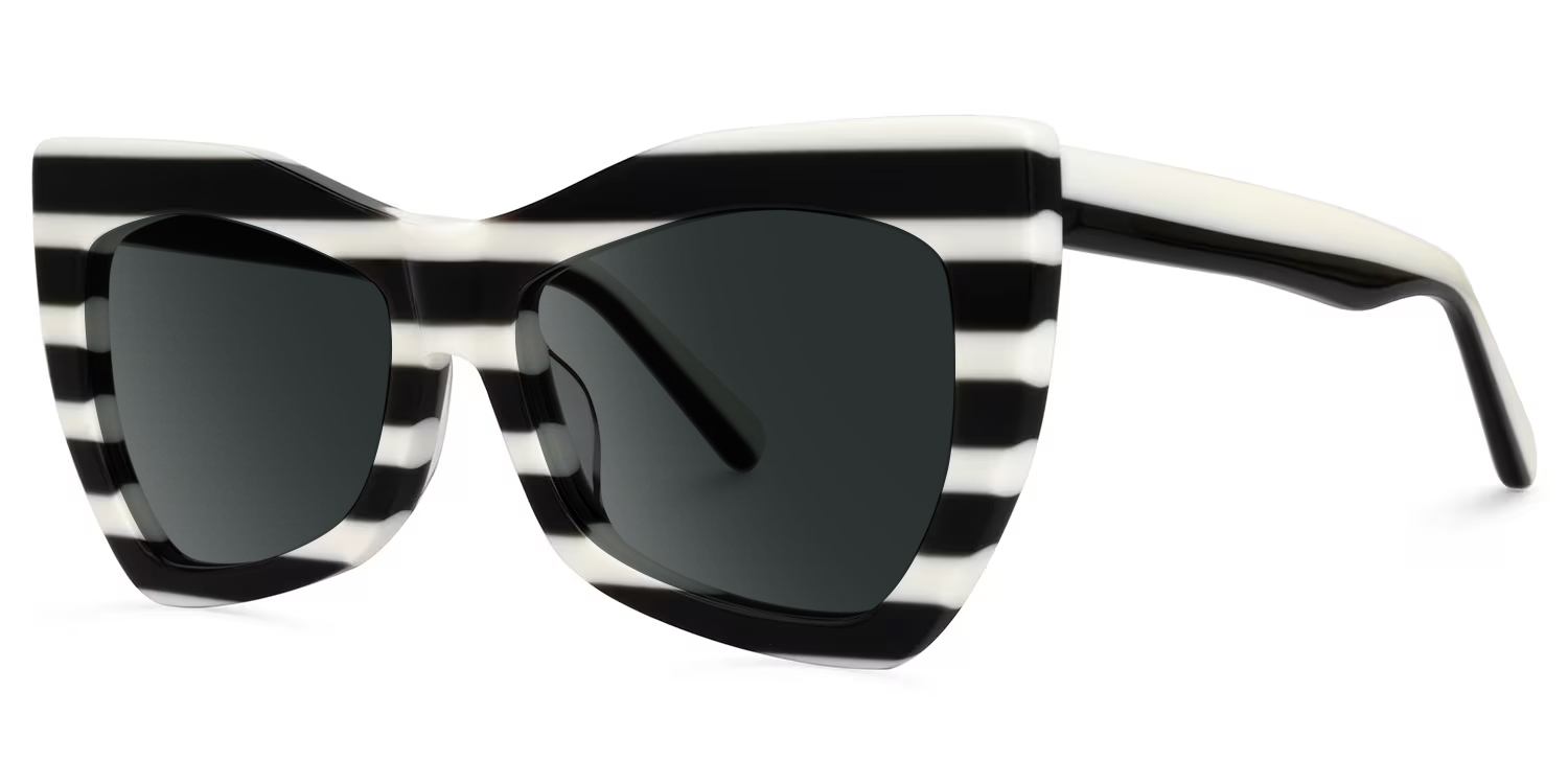 ZEELOOL Bernita Geometric Black-White Glasses
