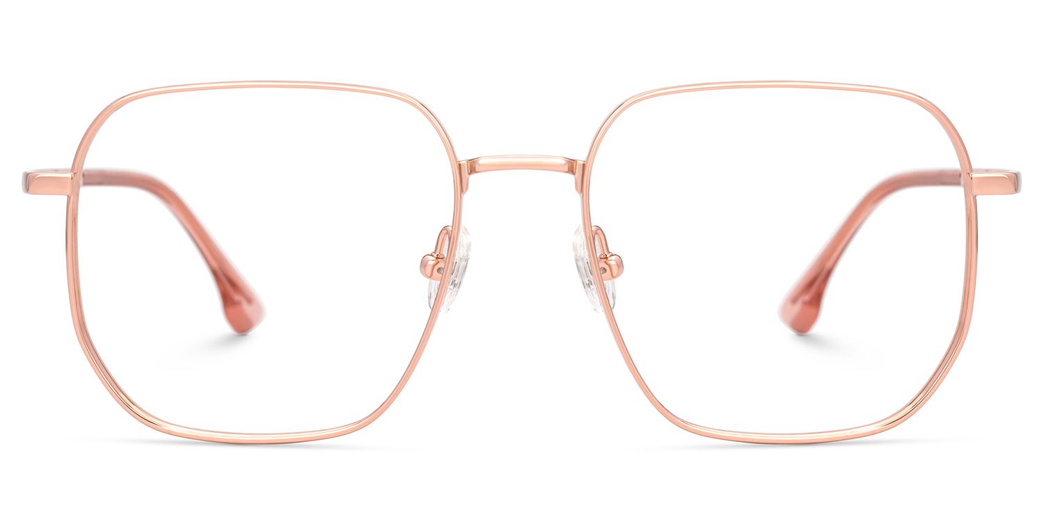 Kerbye Square Pink Eyeglasses with Titanium Material -Zeelool0