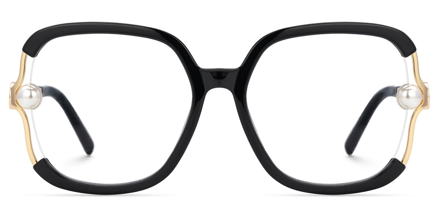 Jeania Black Aesthetic Glasses with Square Design0