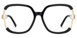 Jeania Square Black Glasses0