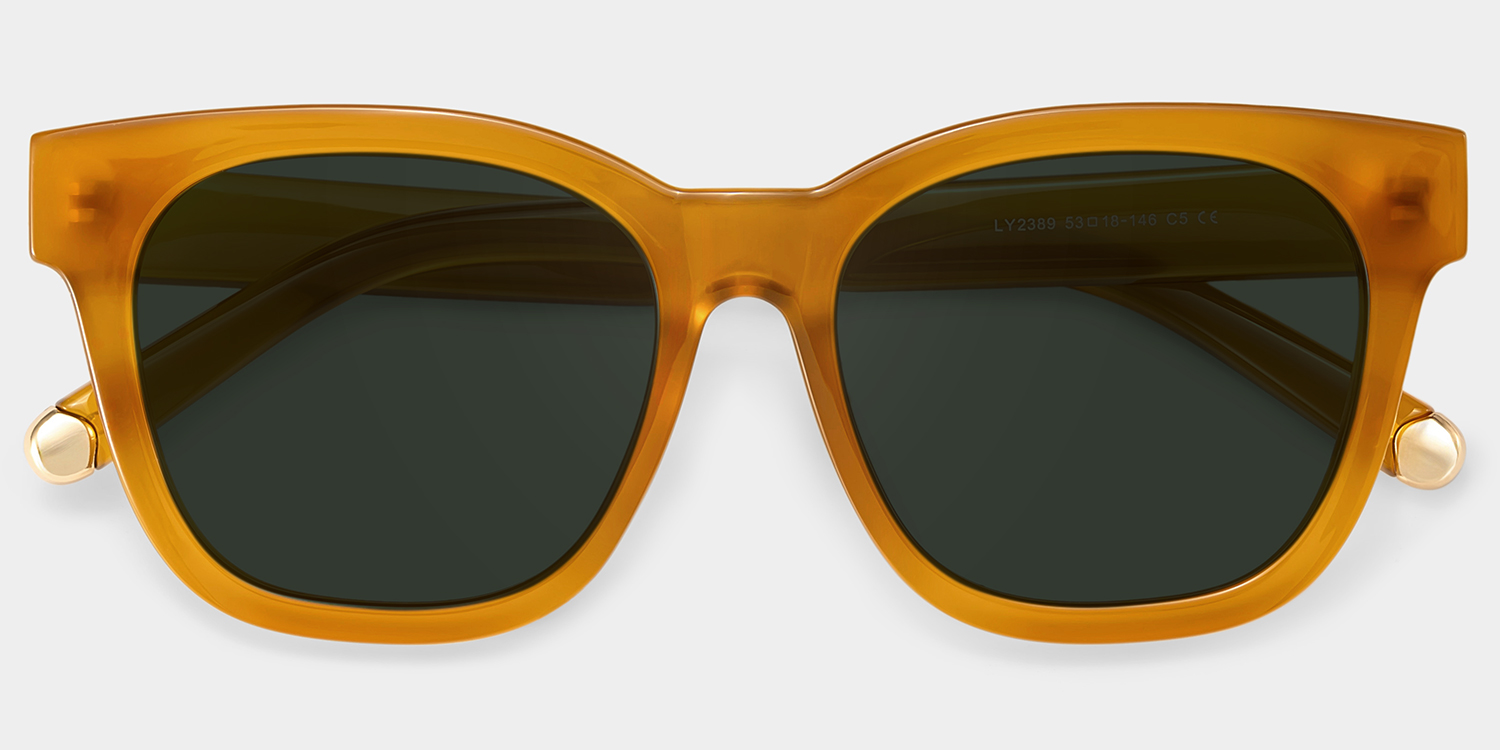 Azul Square Champagne Polarized Sunglasses1