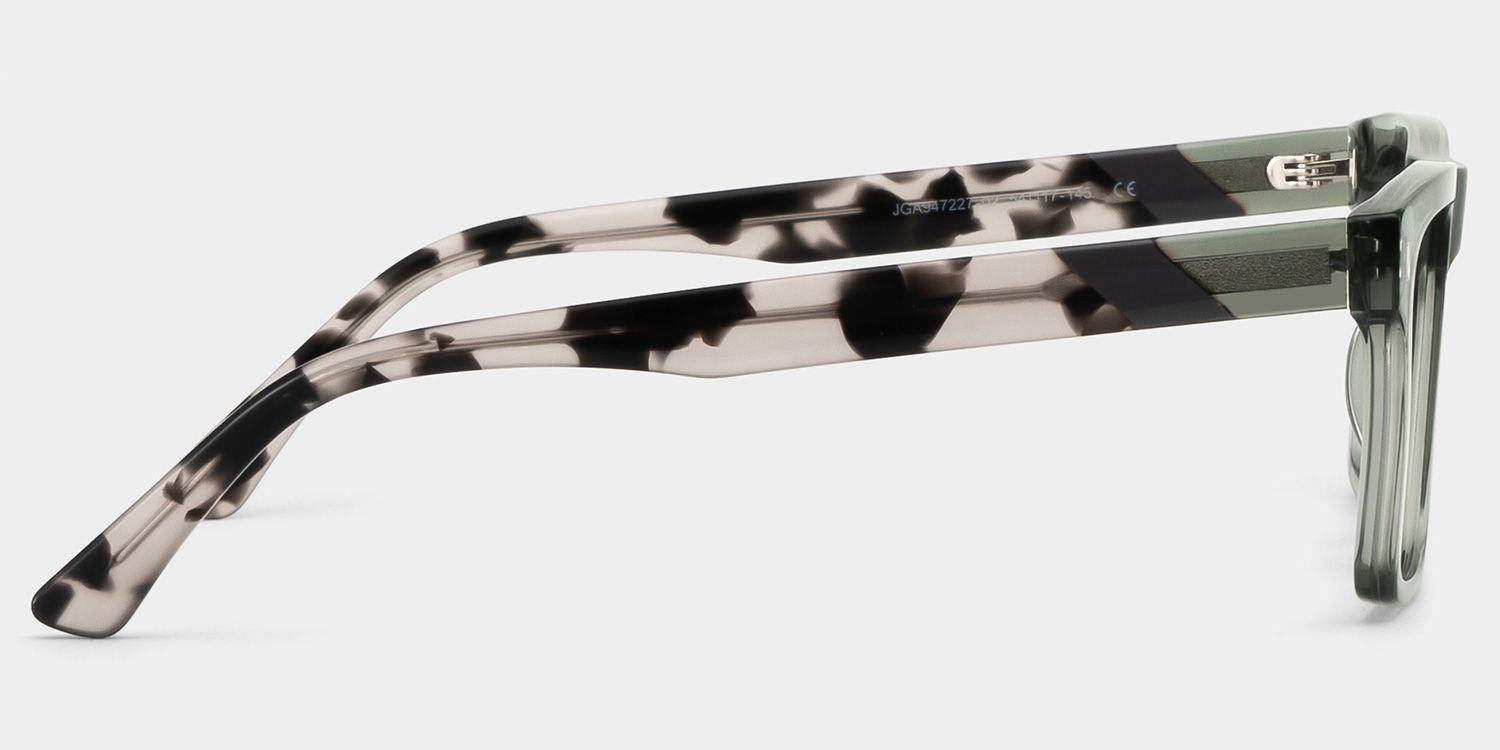 Rectangle Gray Green Eyeglasses- Henry Acetate Frame Glasses3
