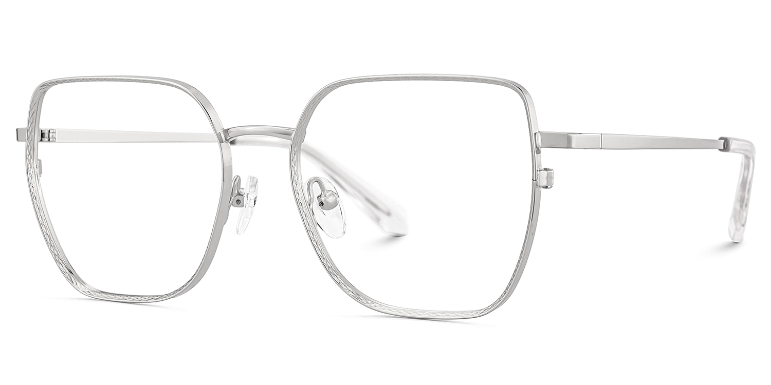 Fife Silver Full Frame Metal Prescription Glasses3