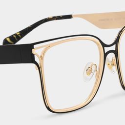 Dacarine Square Black Gold Glasses5