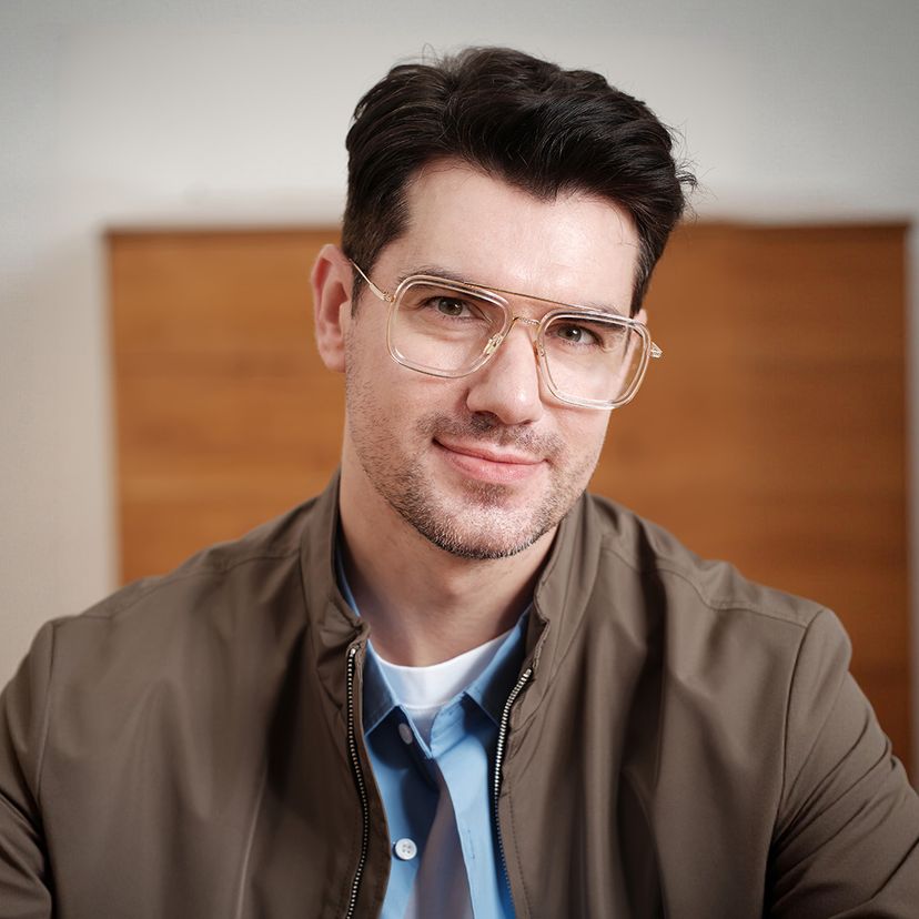 Gifford Aviator Clear Glasses