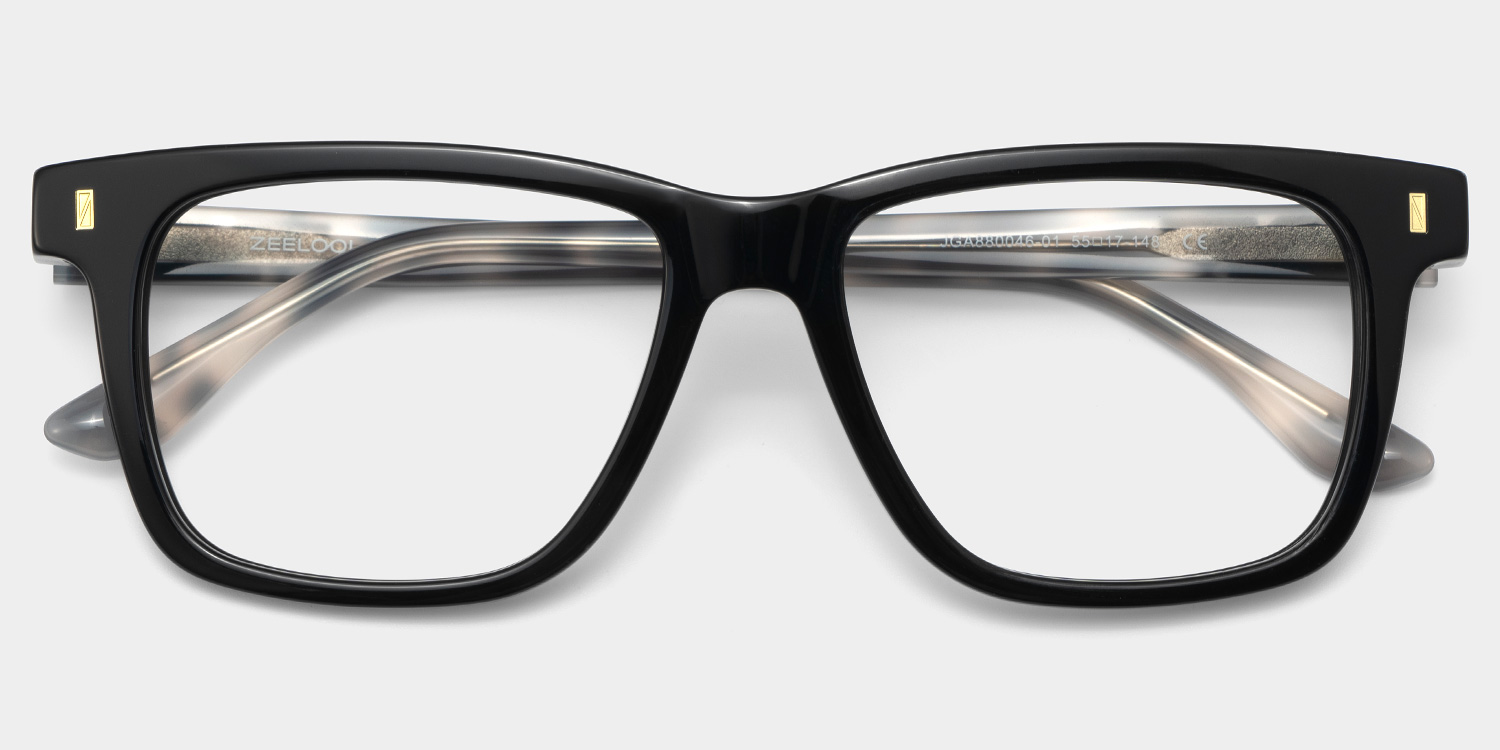 Travis Rectangle Black Glasses