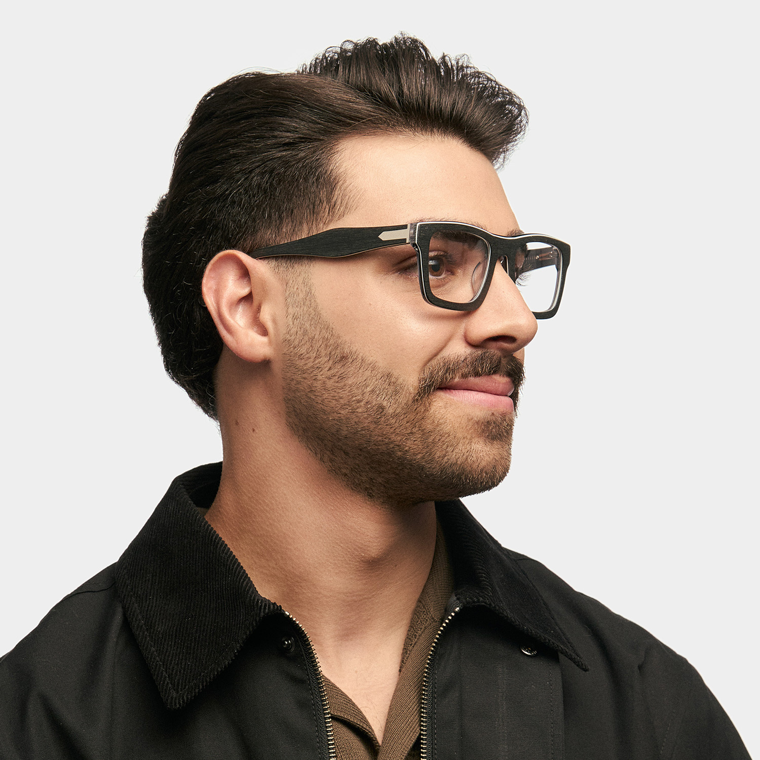 Riley Rectangle Black Frosted Frame Glasses | ZEELOOL UK1