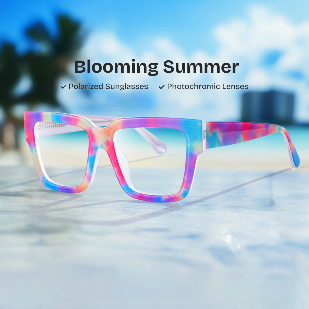 Pop  Acetate Colorful Frame Glasses with Square Shape | ZEELOOL UK0