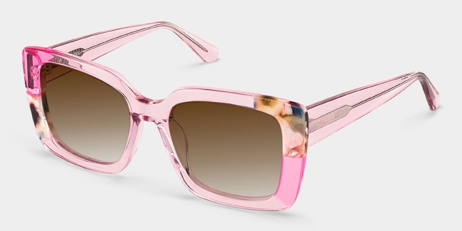 Palma Acetate Pink Frame Sunglasses | ZEELOOL UK2