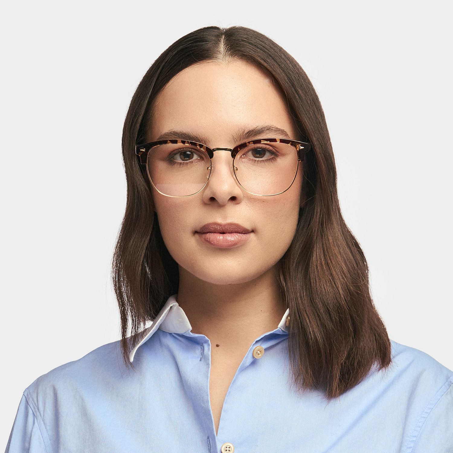 Lasha Browline Gold Glasses | ZEELOOL UK0