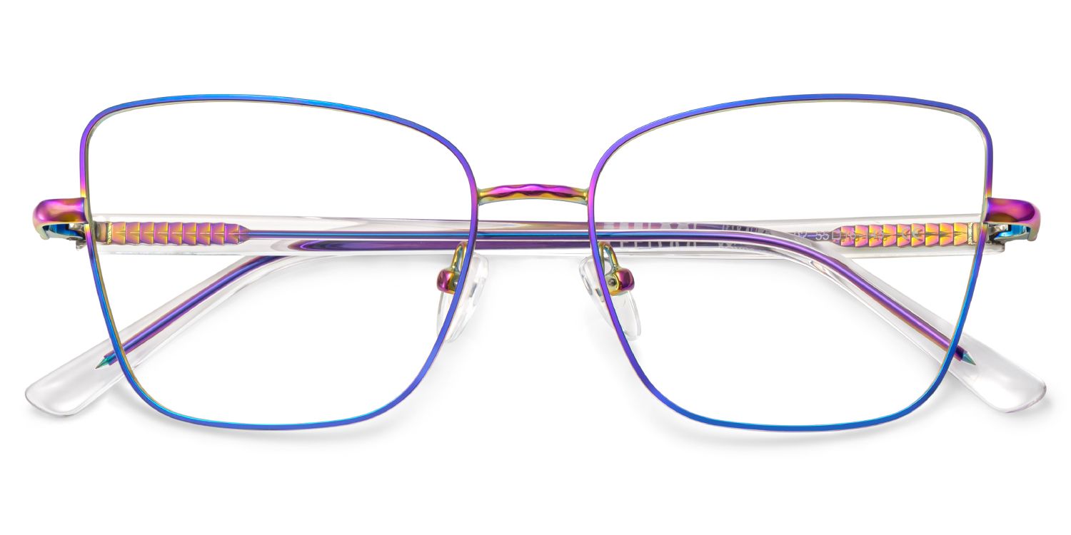 Jace Iridescent Square Prescription Glasses | ZEELOOL UK2