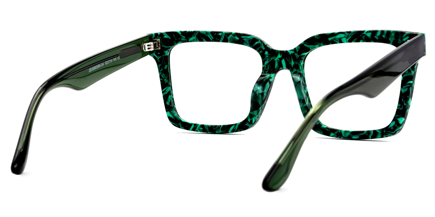 Shernia Square Green-Floral Glasses3