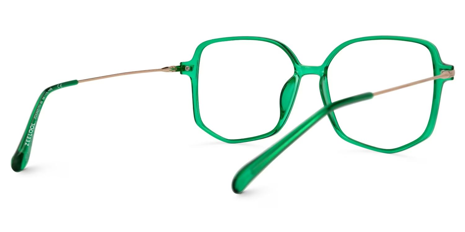 Payton Geometric Dark-Green Glasses | ZEELOOL UK3