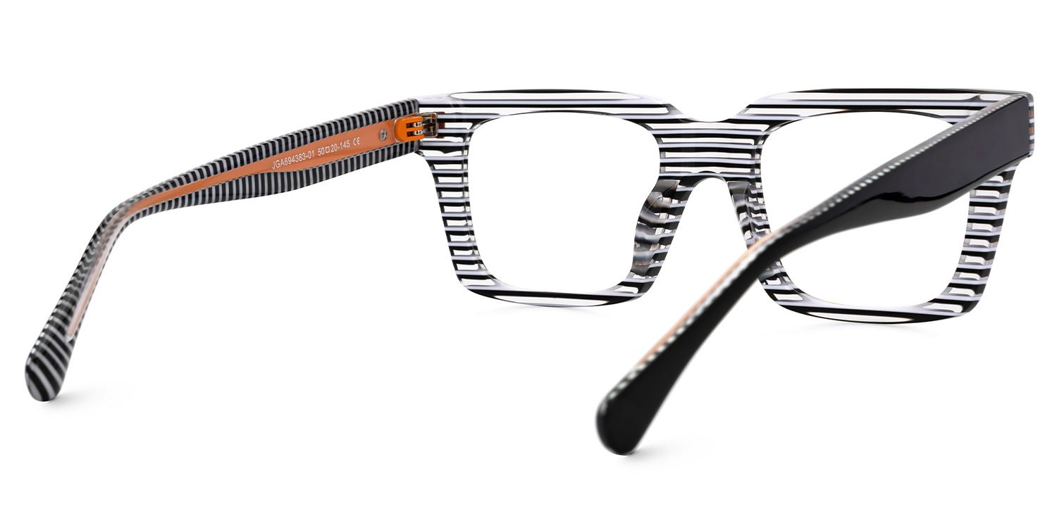 Kirkland Black-White Rectangle Designer Eyeglasses3
