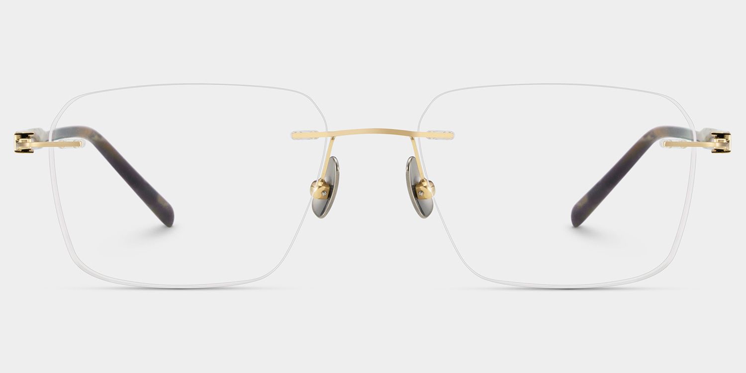 Claire Rectangle Gold Frame Eyeglasses for Man| ZEELOOL UK2