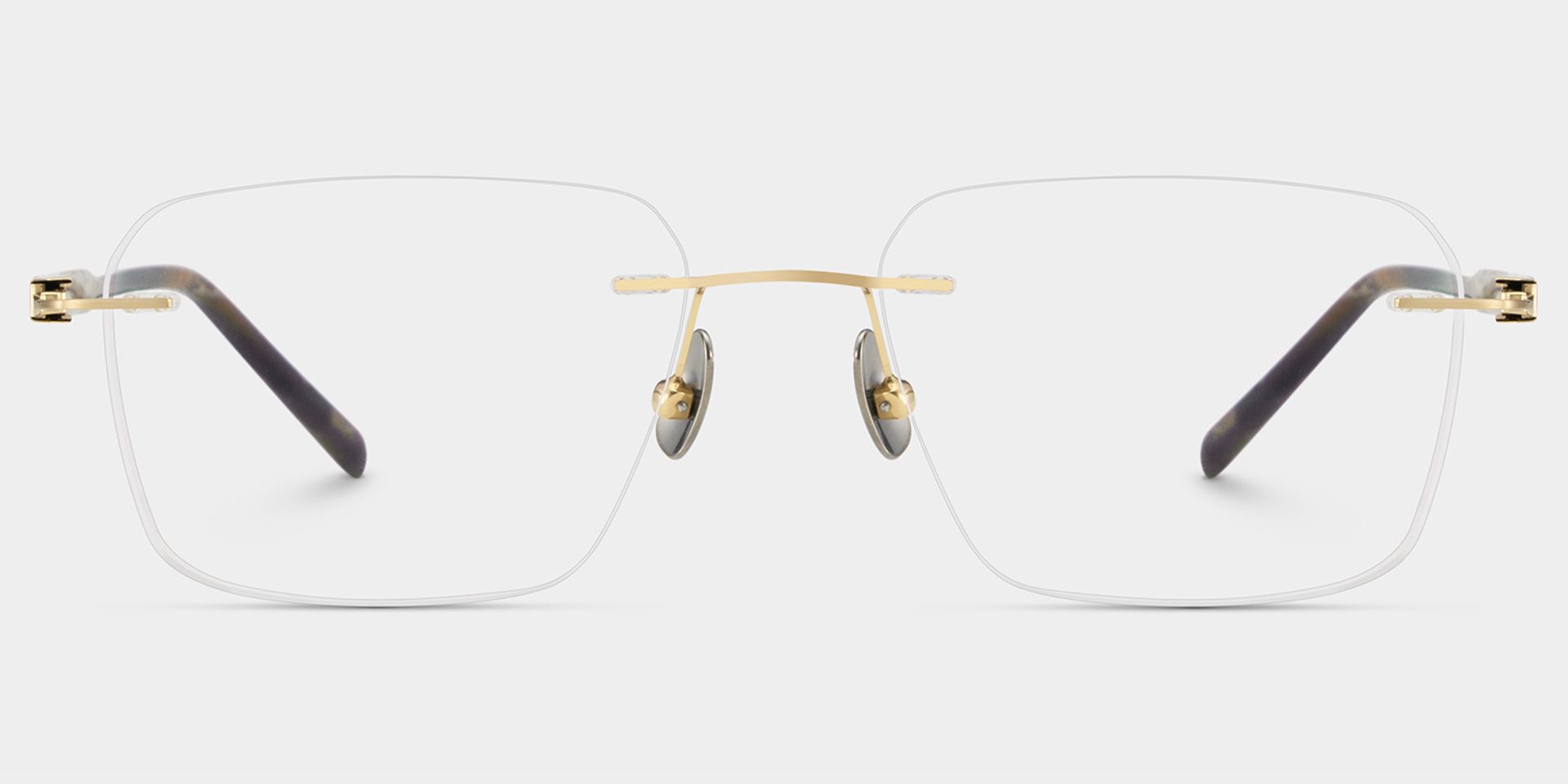 Claire Rectangle Gold Frame Eyeglasses for Man| ZEELOOL UK2