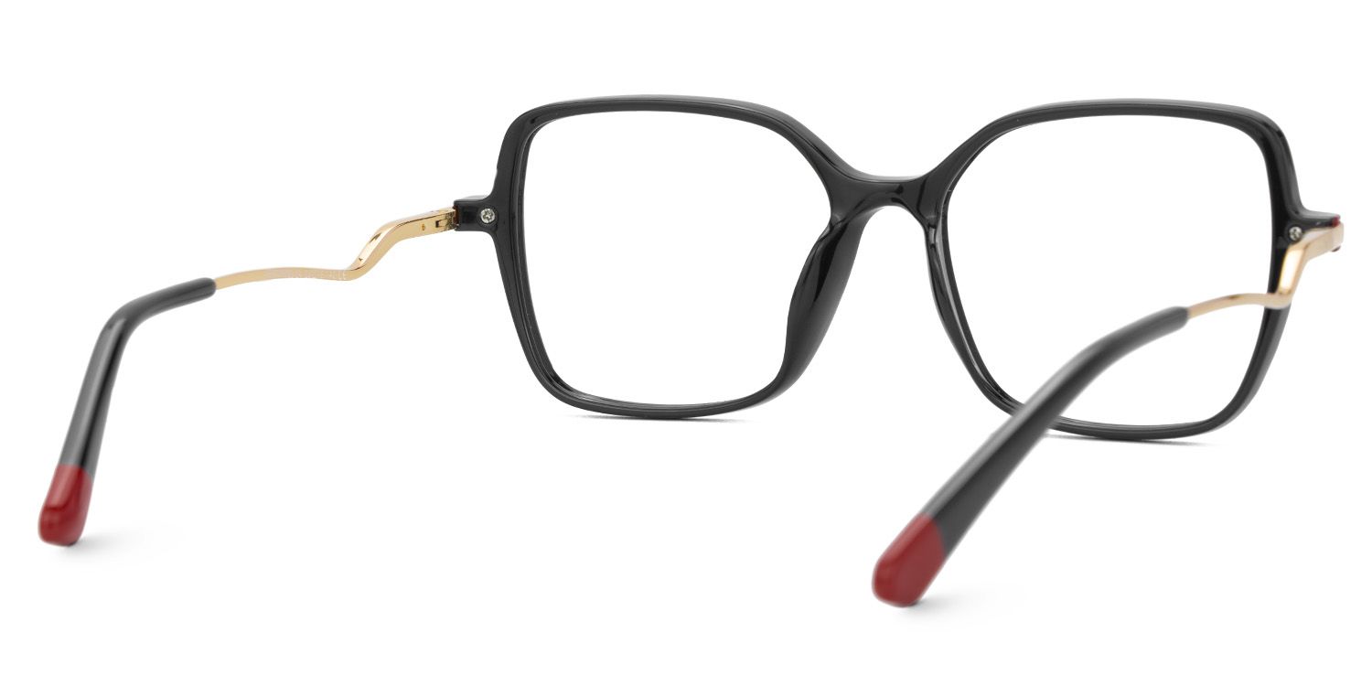 Rendon thin black eyeglass frames in Square Design | ZEELOOL UK3